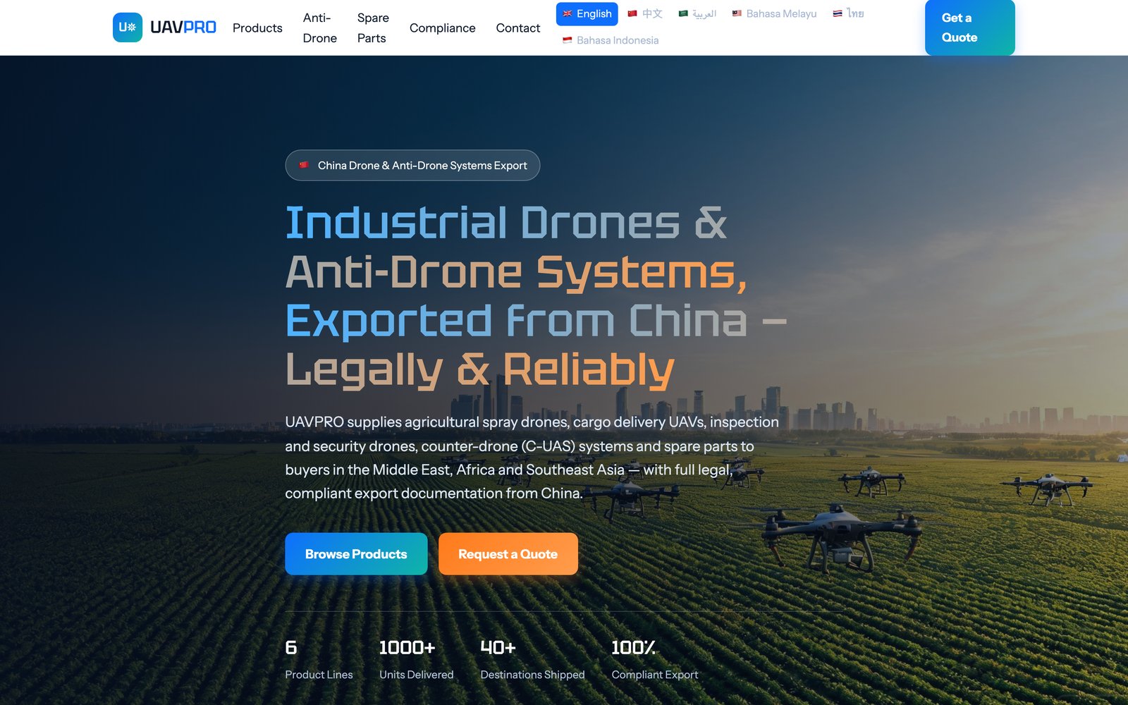 UAVPRO drone export website